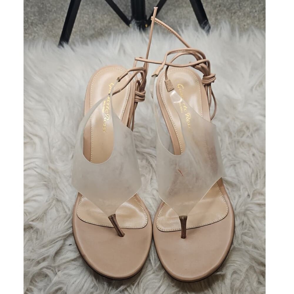 Gianvito Rossi Nude Lace-Up 85mm Heels – Made in Italy - Picture 2 of 5